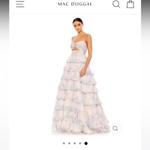 Floral cut-out ruffle layered gown